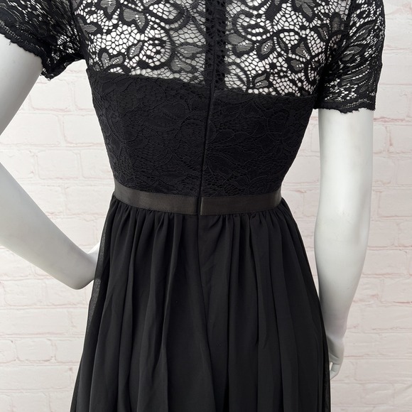 Dressystar Women Long Formal Black Dress Floral Lace Short Sleeve S - Picture 8 of 15